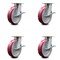 Service Caster 8 Inch Kingpinless Poly on Aluminum Wheel Swivel Caster Set with Brakes SCC SCC-KP30S820-PAR-SLB-4 - alternate 1